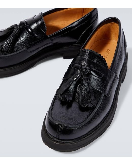 Our Legacy Black Tassel Patent Leather Penny Loafers for men