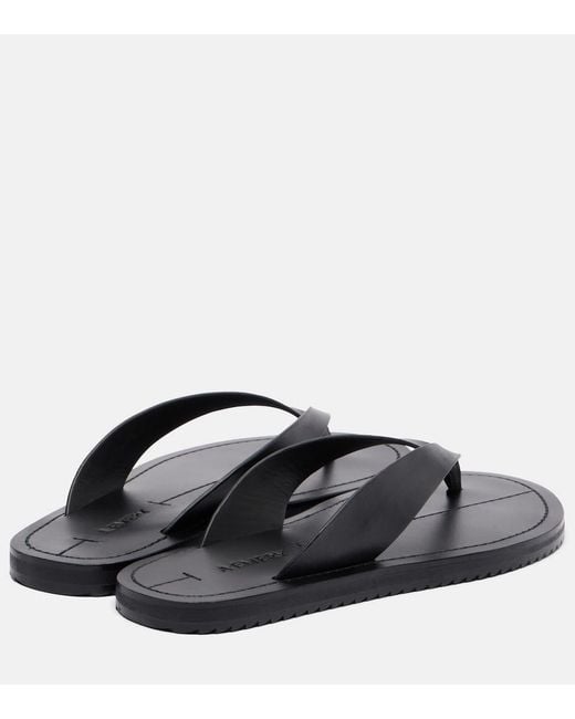 A.Emery Brown Flora Leather Thong Sandals