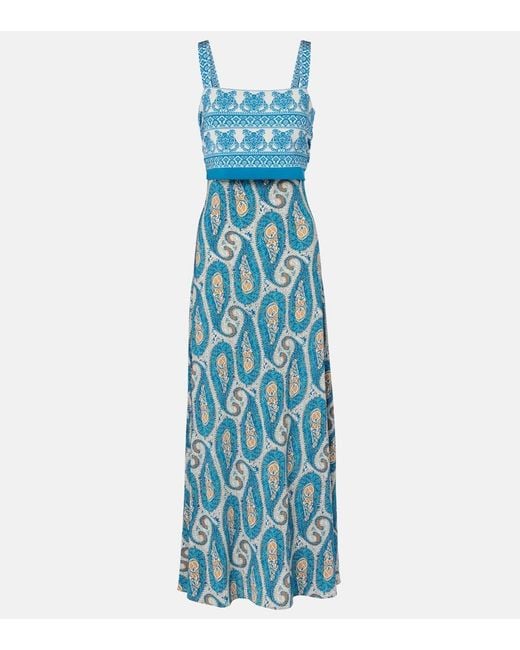 Etro Blue Paisley Maxi Dress