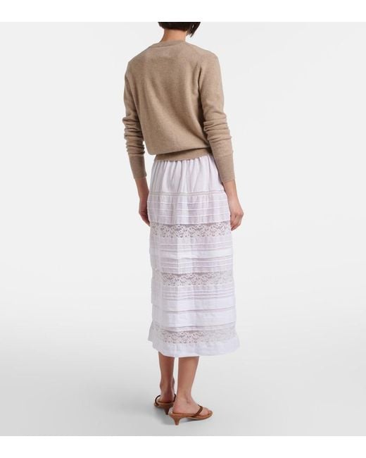Doen White Midirock Sidra Aus Ramie Mit Spitze