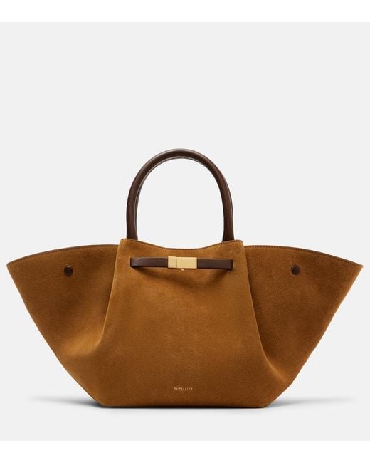 DeMellier London Brown New York Midi Suede Tote Bag