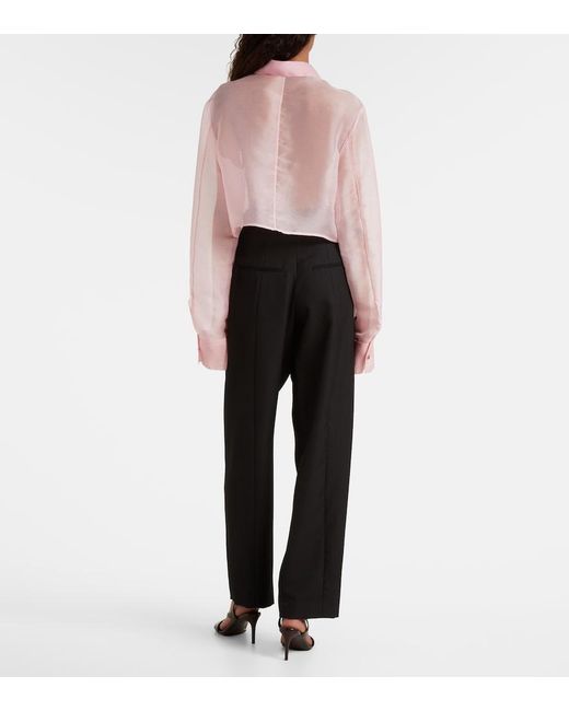 Khaite Pink Jasen Silk Organza Shirt