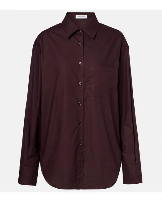 Frankie Shop Purple Hemd Lui Aus Baumwollpopeline