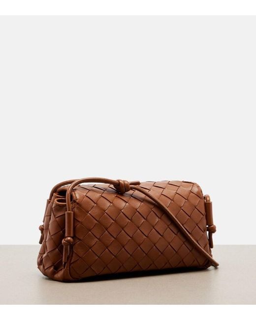 Bottega Veneta Brown Notturno Intrecciato Leather Crossbody Bag