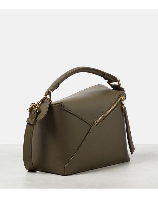 Loewe Metallic Puzzle Edge Small Leather Top-Handle Bag