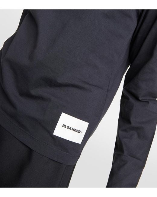 Jil Sander Blue Set Of 3 Cotton Jersey Sweatshirts