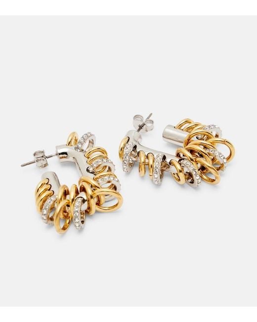 Rabanne Metallic Punk Xl Link Small Embellished Earrings