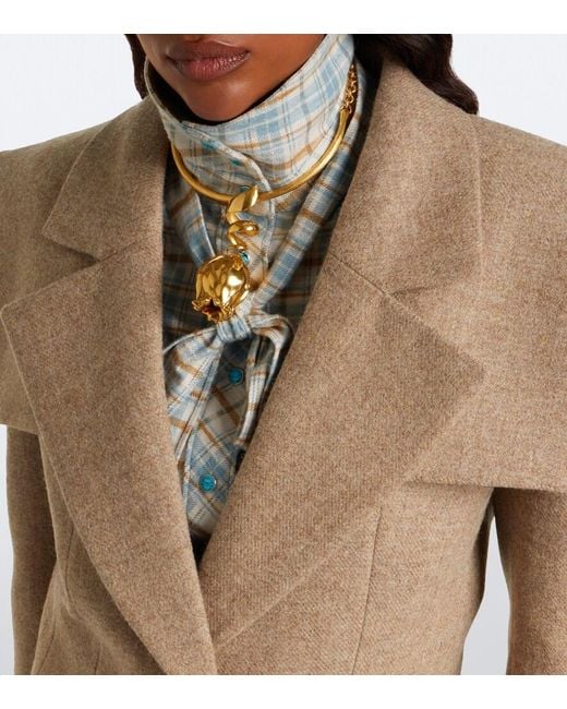 Chloé Natural Caped Wool Blazer