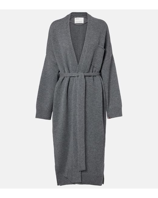 Extreme Cashmere Gray N°105 Coat Belted Cashmere Wrap Cardigan