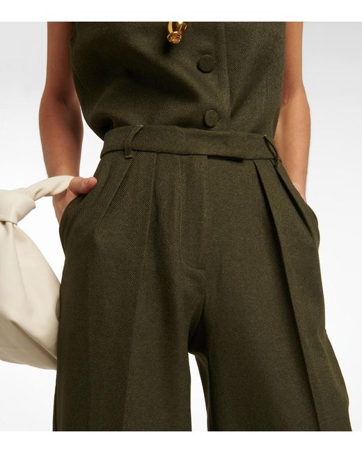 AYA MUSE Green Ori High-Wise Wide-Leg Pants