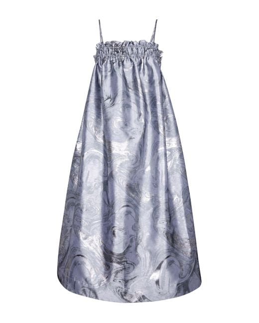 Ganni Metallic Jacquard Midi Dress