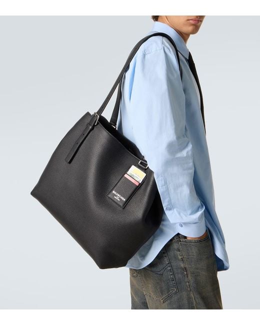 Tote Credit De Piel Balenciaga de hombre de color Black