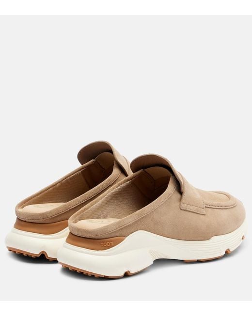 Tod's Natural Runner Suede Mules