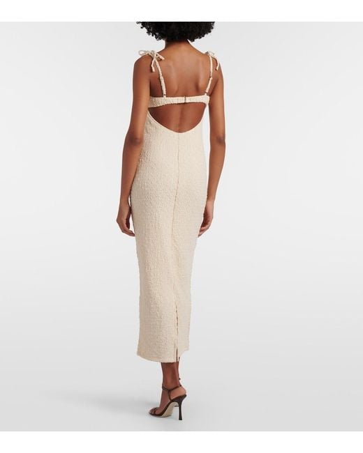 Montce White Petal Midi Dress