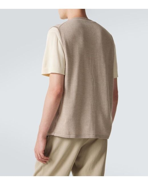 STÒFFA Natural Knitted Wool And Silk Vest for men