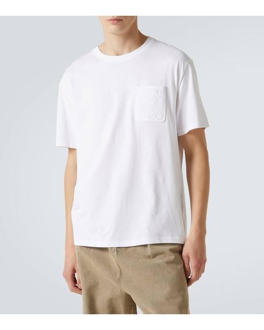 Loewe White Anagram Cotton Jersey T-Shirt for men