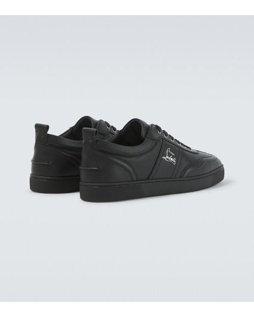 Christian Louboutin Black Retero Logo Leather Sneakers for men