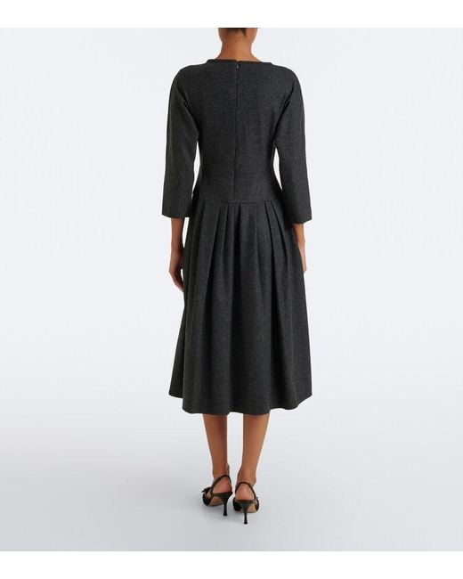 Max Mara Black Embellished Melange Maxi Dress