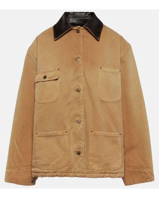 Prada Brown Oversized Cotton Canvas Jacket