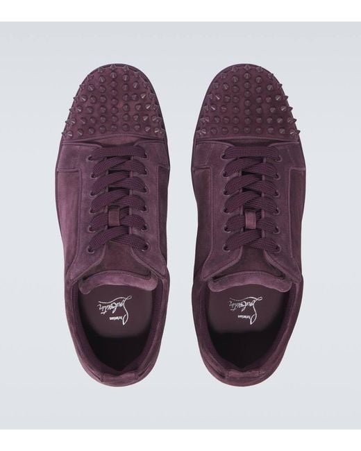 Christian Louboutin Sneakers Louis Junior Spikes Aus Veloursleder in Purple für Herren