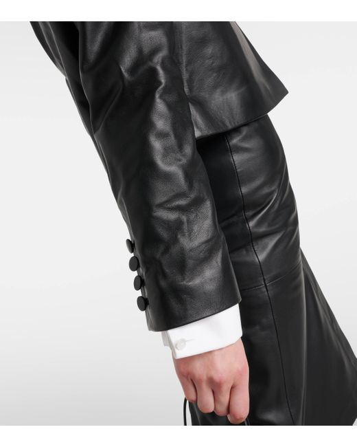 Joseph Black Cropped Leather Jacket