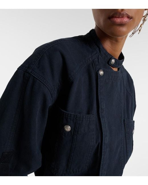 Isabel Marant Blue Nessime Cotton And Linen Jumpsuit