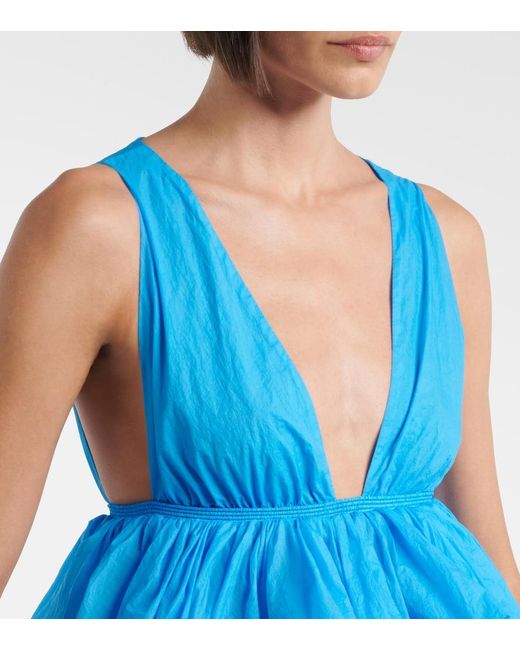 Alaïa Blue Gathered Crop Top