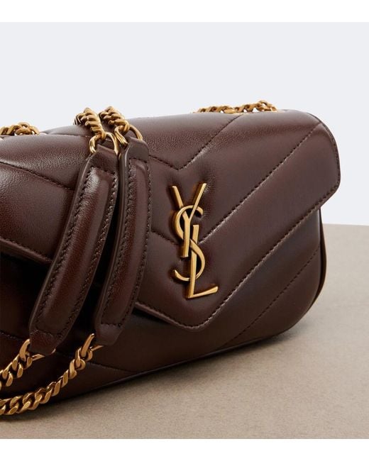 Saint Laurent Brown Loulou Mini Leather Shoulder Bag