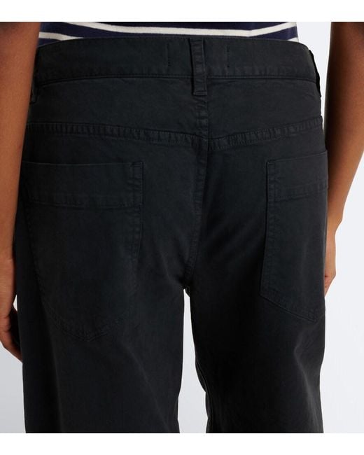 Nili Lotan Blue Tribeca Cotton Twill Barrel-Leg Pants