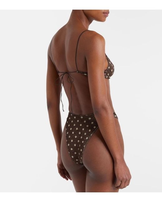 Oseree White Lumiere Polka-Dot Bikini