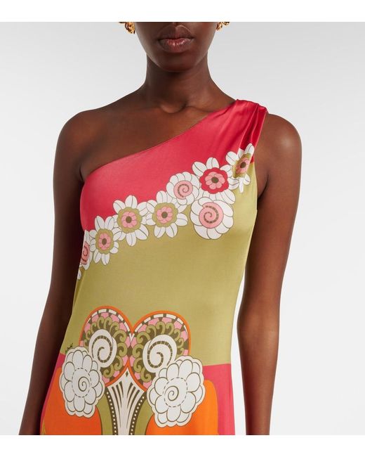 LaDoubleJ Orange Clingy Roy Printed Maxi Dress