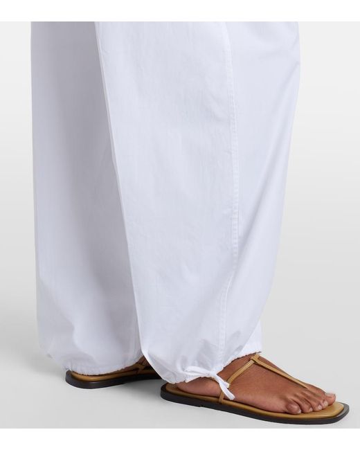 Totême White Cotton Poplin Wide-Leg Pants