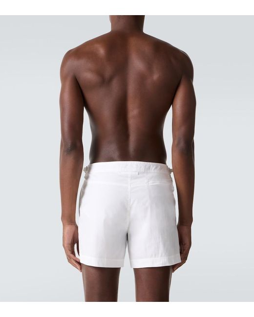 Tom Ford White Logo Swim Trunks for men