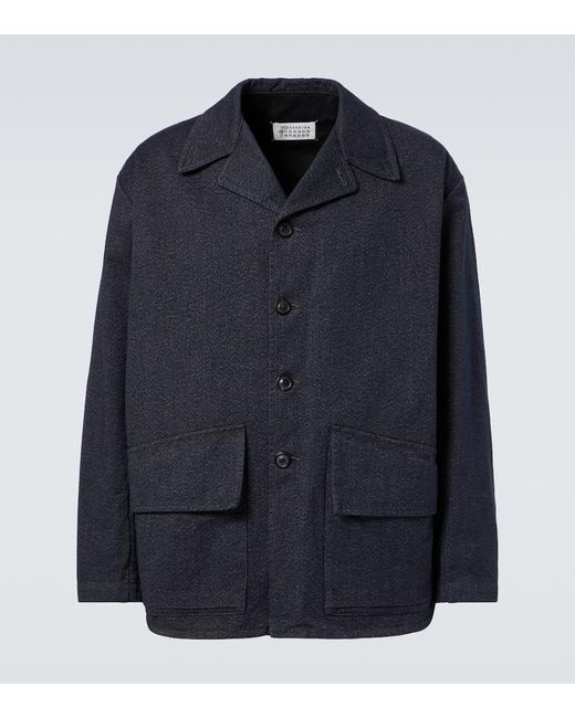 Maison Margiela Blue Cotton Jacket for men
