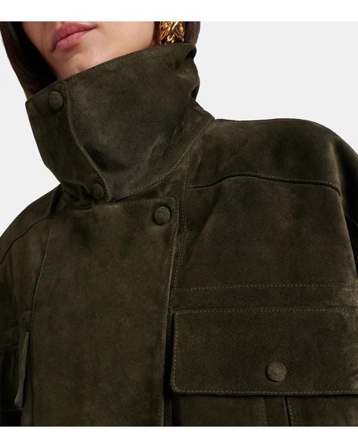 Chaqueta De Ante Saint Laurent de color Green