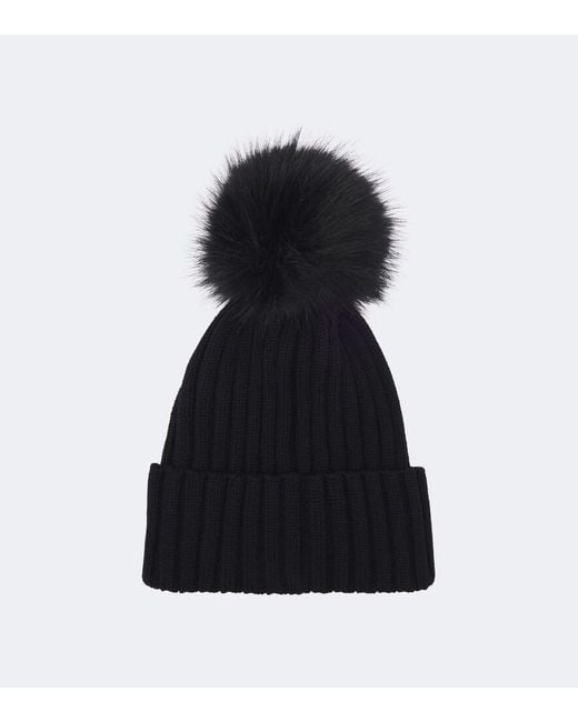 Moncler Black Virgin Wool Beanie
