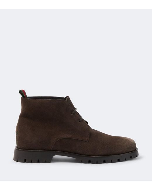 Gucci Brown Suede Desert Boots for men