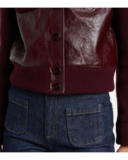 Dorothee Schumacher Purple It's A Match Cropped Leather Jacket