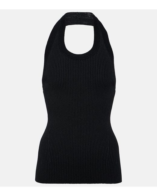 Proenza Schouler Black Gloria Ribbed-Knit Tank Top