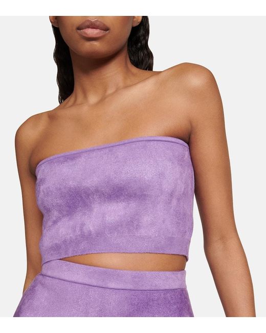 Alaïa Purple Bandeau-Top Aus Samt