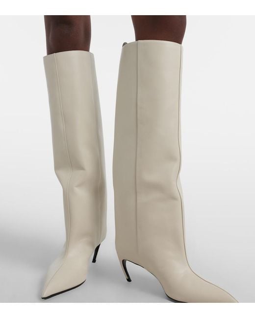 The Attico White Lea 65 Leather Knee-High Boots