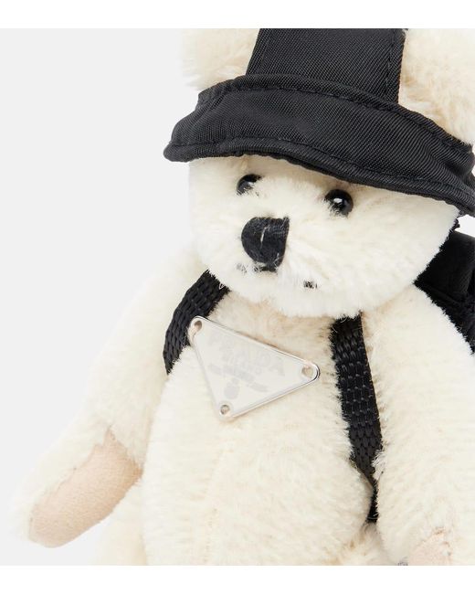 Prada White Taschenanhaenger Teddy Large