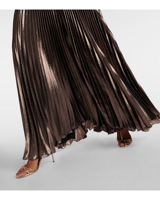 Max Mara Black Elegante Panteon Silk-blend Lame Wide-leg Pants