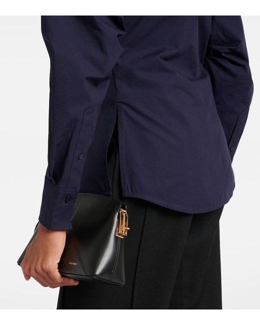 Camisa Fruncida De Mezcla De Algodon Victoria Beckham de color Blue