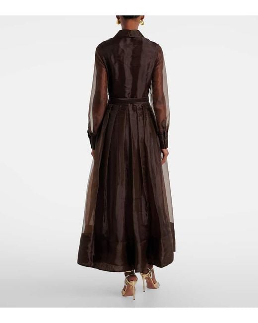 Jonathan Simkhai Brown Montgomery Organza Shirt Dress