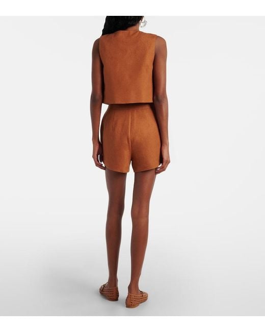 Posse Brown Perri Linen Shorts