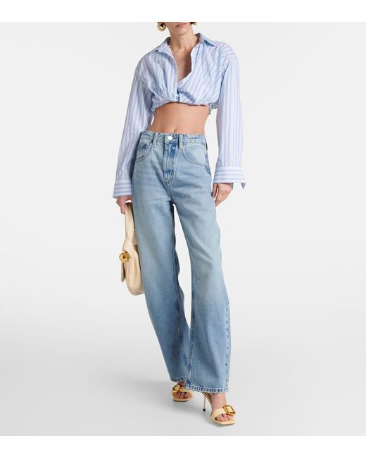 Jean Barrel A Taille Haute FRAME en coloris Blue