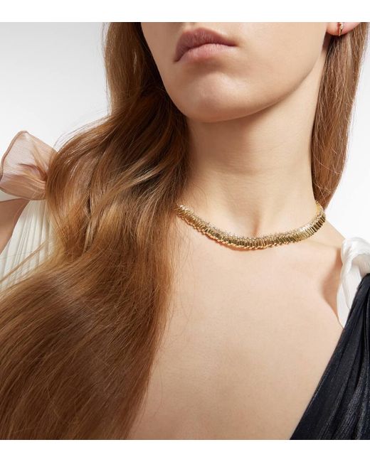 Suzanne Kalan Metallic Halskette aus 18kt Gelbgold mit Diamanten