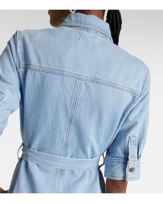 FRAME Blue Hemdblusenkleid Aus Denim