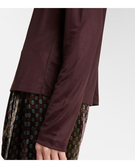 Dries Van Noten Purple Huala Draped Top
